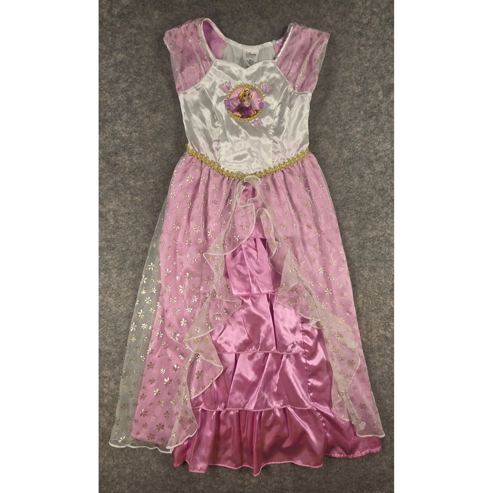 Disney Store Rapunzel Tangled Costume Dress Girls 5/6 Purple Pink Satin Glitter